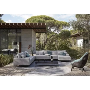 Living Room Furniture Waterproof Fabric L Shape Garden Set Hotel Patio Lounge Sofa Set Balcony Outdoor Sofa