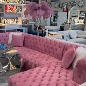 Living Room Luxury Chesterfield Fabric Sectional Sofa Modular Sofa