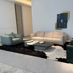 Living Room Set Direct Factory Eco-Friendly Sponge Modern Fabric Cover Steel Feel Sofa Set for Hotel Villa Home