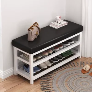 Living Room Shoe Cabinet for Home Use Standing Footrest with Storage Suitable for Doorway Seating