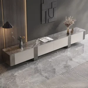 Living Room White Entertainment Center TV Unit with Drawers Storage Luxury Modern Media Console TV Table Stand