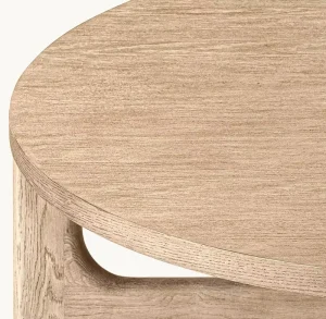 Living Room Wooden Solid Wood Round Oak Wood Coffee Table