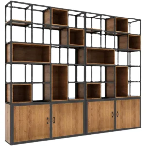 Liyu Modern Extendable Home Office Wooden Bookcase File Cabinet with Display Shelves
