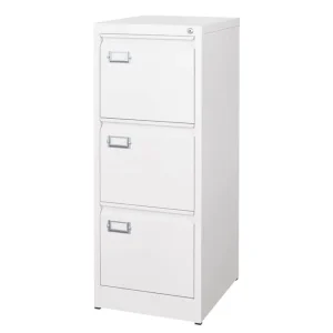 Lockable 3 Drawer Modern Metal File Cabinet Home Office Storage Adjustable Commercial Filing Organizer Letter Legal A4 Size