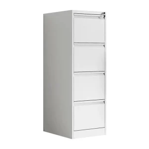Lockable 4-Drawer Vertical Filing Cabinet Modern Slim Steel Pre-assembled for Home Office Narrow Organizer Letter Legal