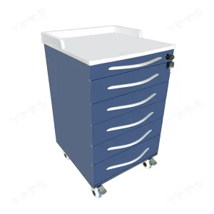 Lockable Mobile Medical Rolling Cabinet Hospital Movable Patient Side Cabinet With Brake Casters Ward Furniture