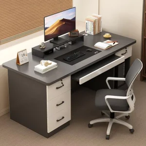 Lockable Single Staff Office Workstation Writing Simple Modern MDF Office Desk Computer Student Bedroom Use