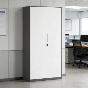 Lockable Steel Office Cabinet with Adjustable Shelves 2 Door Design for File Storage Office Supplies Home Office Organization