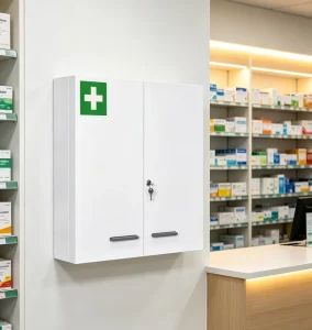 Lockable Wall Mounted First Aid Cabinet Large Capacity Metal Medical Storage Box for Clinic Hospital Custom Available