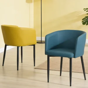 Loft Industrial Iron Dining Chair Upholstered Soft Seat Anti-slip Iron Legs Restaurant Bar Home Kitchen