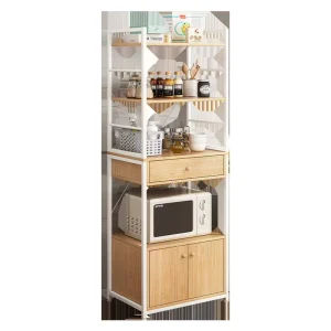 Log Style Kitchen Supplies Storage Shelf Rack Household Cabinet for Kitchen Space Saving