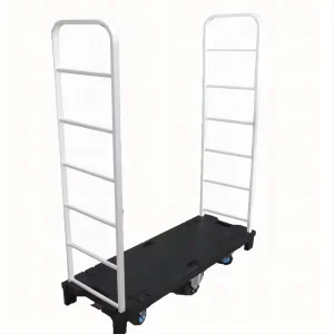 Logistics Foldable Roll Trolley Rectangular Platform Six-Wheeled Steel Durable Storage Cart 32kg 500kg Manufacturing Plant