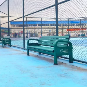 Long Aluminum Sports Bench with Sunshade Strips Epoxy Polyester Powder Coating Outdoor Waterproof Padel Tennis Soccer Court Seat