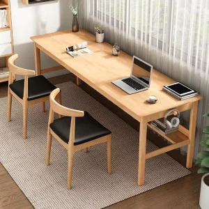 Long Desk Double-Person Modern Simple Solid Wood Computer Desk for Office Student Writing Table