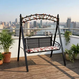 Long Lasting Garden Furniture Mall Bench Metal Structure Sitting Bench Comfortable Backrest Outdoor Patio Benches