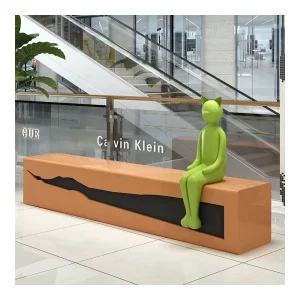 Long Leisure Fiberglass Waiting Chair Airport Shopping Mall Bench Hair Salon Waiting Chair