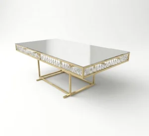 Long Mirror Crystal Wedding Reception Dining Table Furniture China