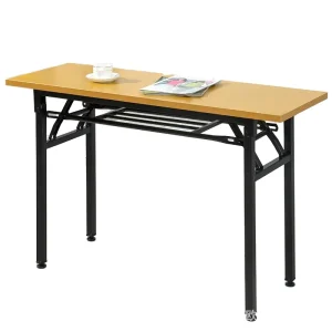 Long Modern Metal Folding Table Thickened Sheet Conference Training Office Computer Desk for Hotel Use