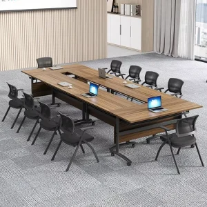Long Table Training Desk Chair Combination Movable Splicing Folding Training Table