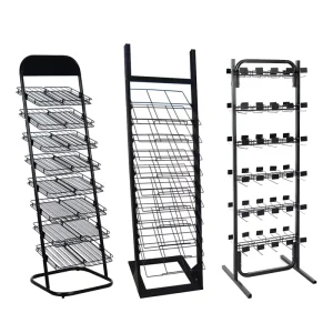 Long Vertical Multi Pockets Tiered Shelf Magazine Displays Retail Vinyl Record Display Rack for Store