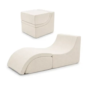 Lounge Sofa Chair for Home Living Room Ergonomically Designed Convertible Recliner Space Saving Sofa Chair with Ottoman Stool