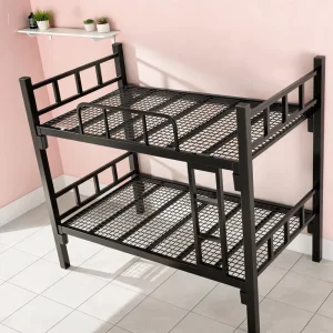 Low Maintenance Steel Double Bunk Bed with Air flow Wire Mesh Deck for Construction Camp
