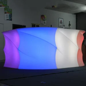 Luminous Modern Plastic Cocktail Table Glow Mobile Bar Counter LED Portable Bar for Hotel and Living Room