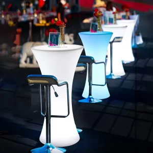 Luminous Round Small Waist Bar Table Outdoor Waterproof Plastic Table Outdoor Garden Wedding Hotel LED Table