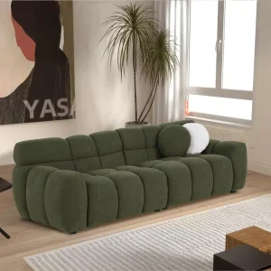 Luxe Glamorous Compressed Velvet Sectional Sofa Farmhouse Style Chenille Luxury Interiors for Indoor Living Room Upholstered