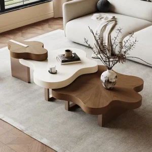 Luxurious Cloud Shaped Coffee Table Modern Creative Wooden Centre Table New Designer High End Living Room Coffee Table for Home
