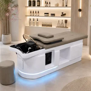 Luxurious Japanese Head Spa Bed Ergonomic High Density Sponge Shampoo Chair for Beauty Salon Hair Washing and Water Therapy