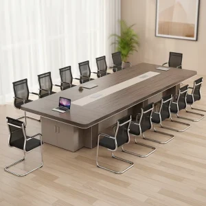 Luxurious Large Hotel Conference Table Easy Assembly Modern Design Commercial Furniture Rectangular Desk PU Leather
