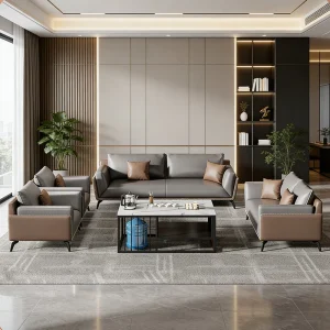 Luxurious Modern Armchair Leather Single seater Sofa Executive Office Sofa Set Office Sofa Lounge Chair