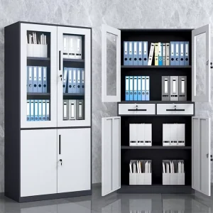 Luxury 2 4 Door Office File Storage Cupboard Adjustable Shelf Lockable Steel Metal Bule File Cabinets