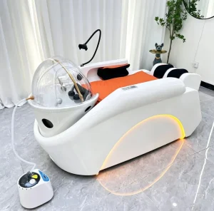 Luxury 4D Full Body Electric Massage Shampoo Bed with Heating LED Light Automatic Head Spa Hair Washing Chair Factory Outlet