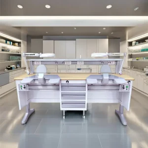 Luxury Anti-Slip Wear-Resistant Dental Lab Workstation Modern Metal Bench for Dentist Technicians for School Use
