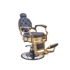 Luxury Antique Gold Heavy Duty Hydraulic Reclining Professional Barbershop Salon Furniture Barber Chair