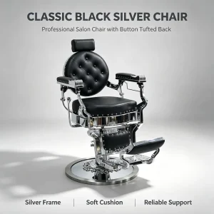 Luxury Antique Vintage Barber Chair Heavy Duty Chrome Base Hydraulic Reclining Styling Chair Barbershop Salon Equipment