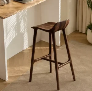 Luxury Atmosphere Natural High Quality Hotel Restaurant Dining Room Modern Kitchen Island Wood bar Stool