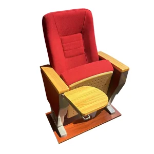 Luxury Auditorium Seat Ergonomic Fabric Upholstered Theater Chair with Flip up Writing Tablet for Lecture Hall Meeting Room