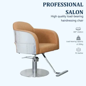 Luxury Aviator Ergonomic Shampoo Chair Industrial Backwash Unit PU Leather Professional Salon Barber Shop Furniture 360 Degree