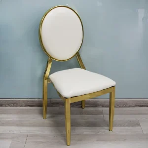 Luxury Back Metal Chair with Cushions Stainless Steel Banquet Chair Design for Hotels Weddings Parties Living Room Use