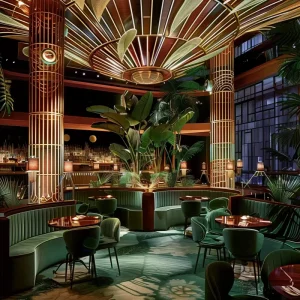 Luxury Bar Restaurant Furniture Green Velvet Restaurant Table Chair Set Cafe Booth Seating Vip Banquette
