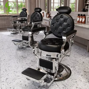 Luxury Barber Chair Heavy Duty PU Leather 360 Degree Swivel Height Adjustable Salon Furniture Modern Multi function 1
