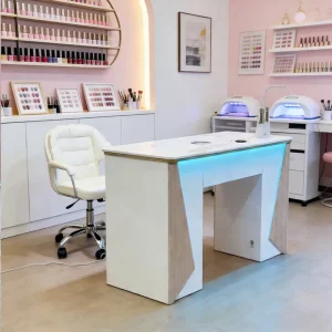 Luxury Beauty Salon Furniture Panel Technician Manicure Table for Nails