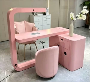 Luxury Beauty Salon Furniture Panel Technician Manicure Table for Nails