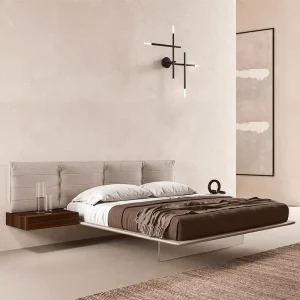 Luxury Bedroom Set Genuine Italian Leather Headboard King Size Hotel Bed Frame