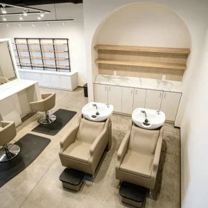 Luxury Beige Hair Salon Shampoo Bowl Chair Shampoo Bed
