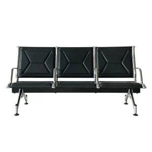 Luxury Black Modern Metal Waiting Chairs with Eco Friendly Design for Airport Hospital Mall Busy Public Spaces
