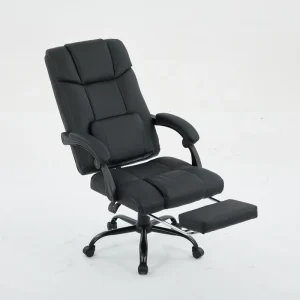 Luxury Black PVC Leather Boss Seat Comfortable Swivel Executive Chairs for Office with Footrest